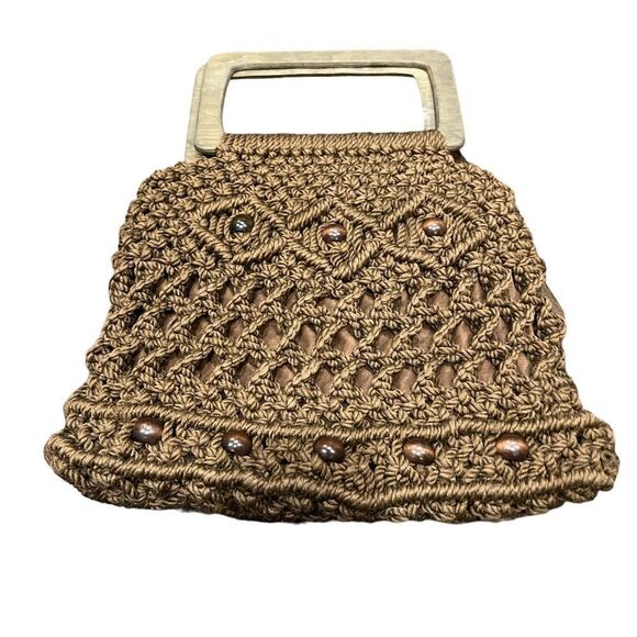 Handbags - Vintage 1950s macrame purse